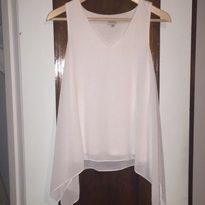 White sheer overlay shark bite tank